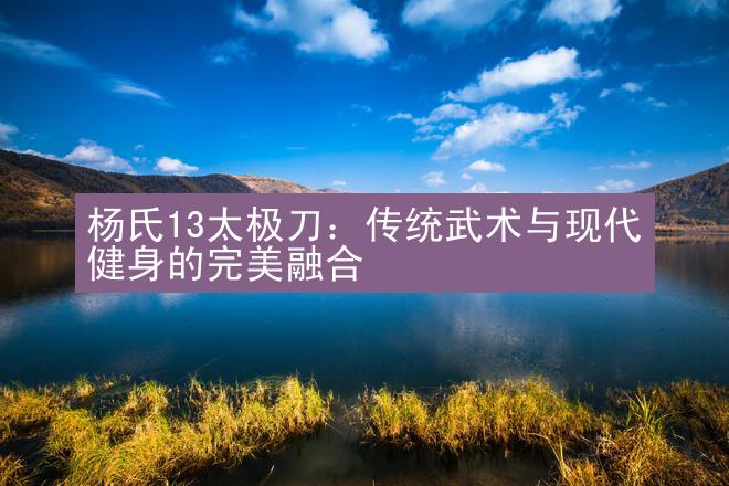 杨氏13太极刀：传统武术与现代健身的完美融合